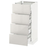 METOD / MAXIMERA base cab 4 frnts/4 drawers, white/Ringhult light grey, 40x37 cm