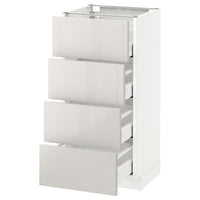 METOD / MAXIMERA base cab 4 frnts/4 drawers, white/Ringhult light grey, 40x37 cm