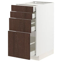 METOD / MAXIMERA base cab 4 frnts/4 drawers, white/Sinarp brown, 40x60 cm