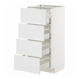 METOD / MAXIMERA base cab 4 frnts/4 drawers, white/Stensund white, 40x37 cm