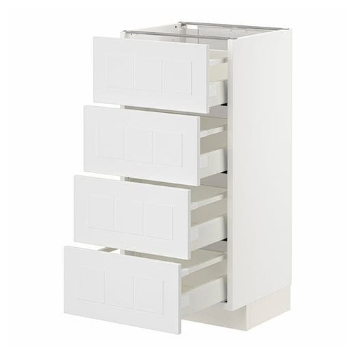 METOD / MAXIMERA base cab 4 frnts/4 drawers, white/Stensund white, 40x37 cm