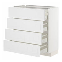 METOD / MAXIMERA - Base cab 4 frnts/4 drawers, white/Stensund white , 80x37 cm - best price from Maltashopper.com 39409583