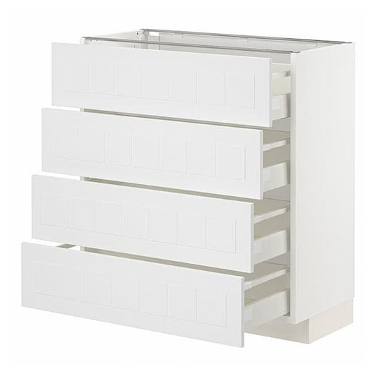 Ikea METOD / MAXIMERA - Base cab 4 frnts/4 drawers, white/Stensund white , 80x37 cm