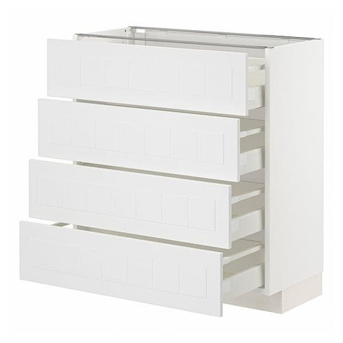 METOD / MAXIMERA - Base cab 4 frnts/4 drawers, white/Stensund white , 80x37 cm