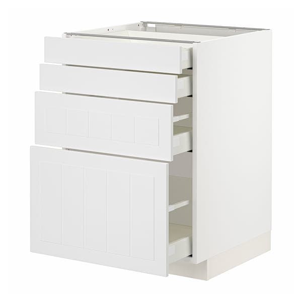 Ikea METOD / MAXIMERA - Base cab 4 frnts/4 drawers, white/Stensund white, 60x60 cm
