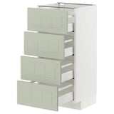 METOD / MAXIMERA base cab 4 frnts/4 drawers, white/Stensund light green, 40x37 cm