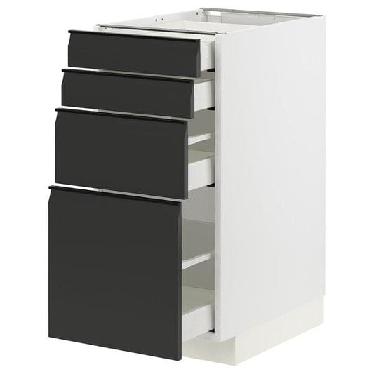 Ikea METOD / MAXIMERA - Base cab 4 frnts/4 drawers, white/Upplöv matt anthracite , 40x60 cm