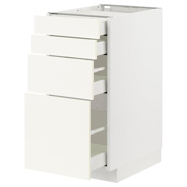 Ikea METOD / MAXIMERA - Base cab 4 frnts/4 drawers, white/Vallstena white, 40x60 cm