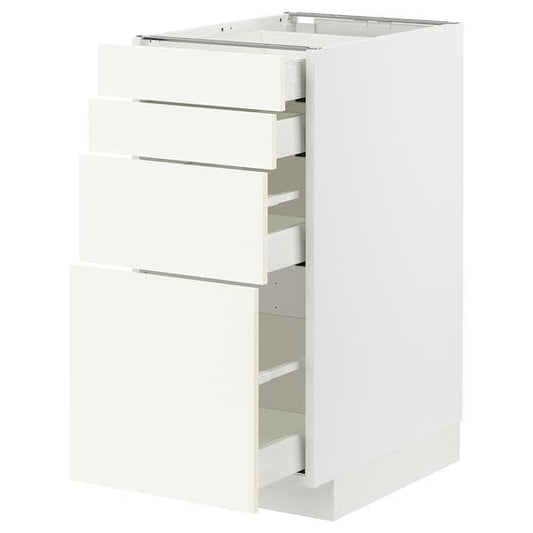 Ikea METOD / MAXIMERA - Base cab 4 frnts/4 drawers, white/Vallstena white, 40x60 cm