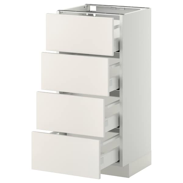 Ikea METOD / MAXIMERA - Base cab 4 frnts/4 drawers, white/Veddinge white, 40x37 cm