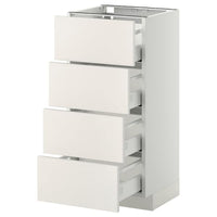 METOD / MAXIMERA - Base cab 4 frnts/4 drawers, white/Veddinge white, 40x37 cm - best price from Maltashopper.com 49109843