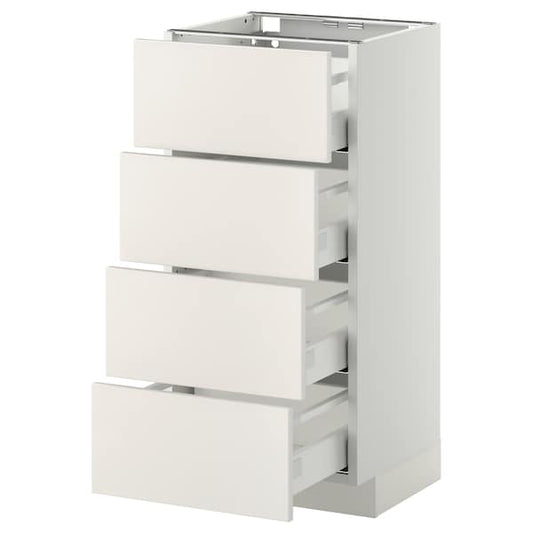 Ikea METOD / MAXIMERA - Base cab 4 frnts/4 drawers, white/Veddinge white, 40x37 cm