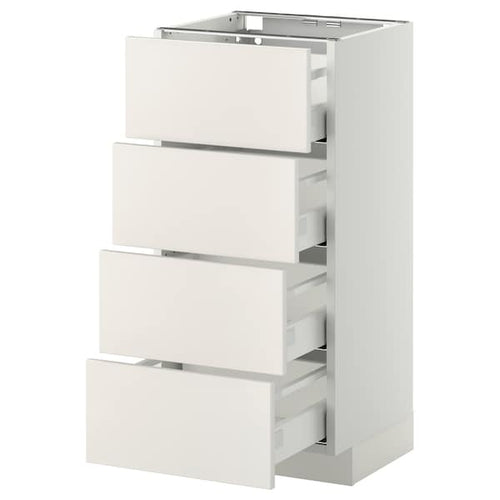 METOD / MAXIMERA - Base cab 4 frnts/4 drawers, white/Veddinge white, 40x37 cm