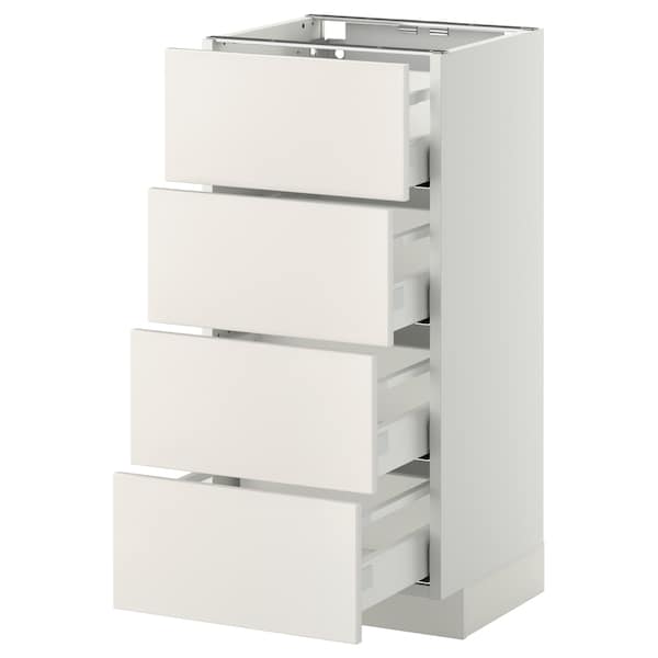 METOD / MAXIMERA - Base cab 4 frnts/4 drawers, white/Veddinge white, 40x37 cm