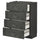 METOD / MAXIMERA base cab 4 frnts/4 drawers, black/Kalhyttan dark grey concrete effect, 60x37 cm