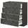 METOD / MAXIMERA base cab 4 frnts/4 drawers, black/Kalhyttan dark grey concrete effect