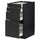 METOD / MAXIMERA - METOD / MAXIMERA Base cab 4 frnts/4 drawers, black/Nickebo matt anthracite, 40x60 cm