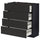 METOD / MAXIMERA base cab 4 frnts/4 drawers, black/Nickebo matt anthracite