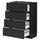 METOD / MAXIMERA base cab 4 frnts/4 drawers, black/Upplöv matt anthracite, 60x37 cm