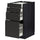 METOD / MAXIMERA - METOD / MAXIMERA Base cab 4 frnts/4 drawers, black/Upplöv matt anthracite, 40x60 cm