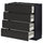 METOD / MAXIMERA base cab 4 frnts/4 drawers, black/Upplöv matt anthracite, 80.0x80.0x37.0 cm
