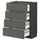 METOD / MAXIMERA base cab 4 frnts/4 drawers, black/Voxtorp dark grey, 60x37 cm