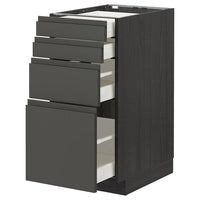 METOD / MAXIMERA - Base cab 4 frnts/4 drawers, black/Voxtorp dark grey, 40x60 cm - best price from Maltashopper.com 89331704