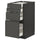 METOD / MAXIMERA - METOD / MAXIMERA Base cab 4 frnts/4 drawers, black/Voxtorp dark grey, 40x60 cm