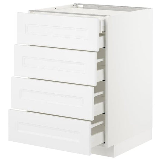 Ikea METOD / MAXIMERA - Base cb 4 frnts/2 low/3 md drwrs, white/Axstad matt white, 60x60 cm