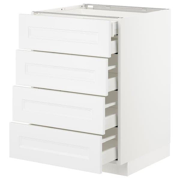 Ikea METOD / MAXIMERA - Base cb 4 frnts/2 low/3 md drwrs, white/Axstad matt white, 60x60 cm
