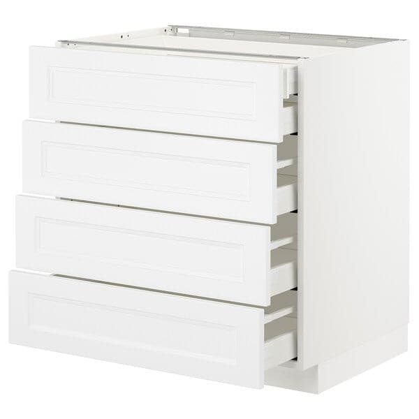 METOD / MAXIMERA - Base cb 4 frnts/2 low/3 md drwrs, white/Axstad matt white, 80x60 cm