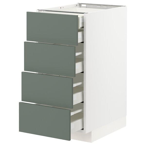 METOD / MAXIMERA - Base cb 4 frnts/2 low/3 md drwrs, white/Bodarp grey-green, 40x60 cm