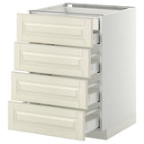 METOD / MAXIMERA base cb 4 frnts/2 low/3 md drwrs, white/Bodbyn off-white, 60x60 cm