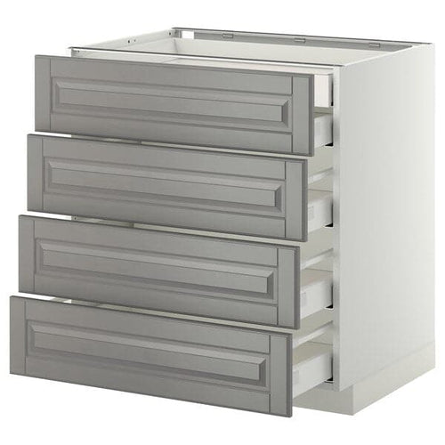 METOD / MAXIMERA - METOD / MAXIMERA Base cb 4 frnts/2 low/3 md drwrs, white/Bodbyn grey, 80x60 cm