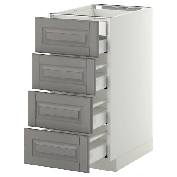 Ikea METOD / MAXIMERA - Base cb 4 frnts/2 low/3 md drwrs, white/Bodbyn grey, 40x60 cm