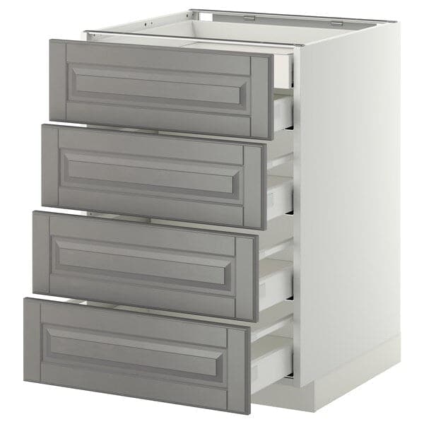 Ikea METOD / MAXIMERA - Base cb 4 frnts/2 low/3 md drwrs, white/Bodbyn grey, 60x60 cm