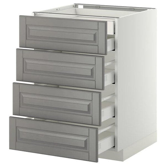 Ikea METOD / MAXIMERA - Base cb 4 frnts/2 low/3 md drwrs, white/Bodbyn grey, 60x60 cm