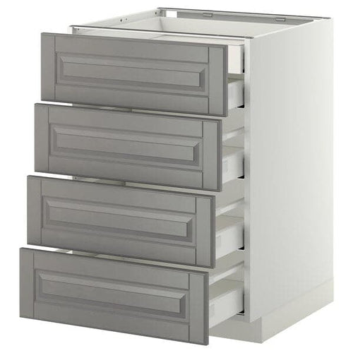 METOD / MAXIMERA - METOD / MAXIMERA Base cb 4 frnts/2 low/3 md drwrs, white/Bodbyn grey, 60x60 cm
