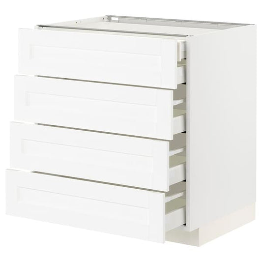 Ikea METOD / MAXIMERA - Base cb 4 frnts/2 low/3 md drwrs, white Enköping/white wood effect , 80x60 cm