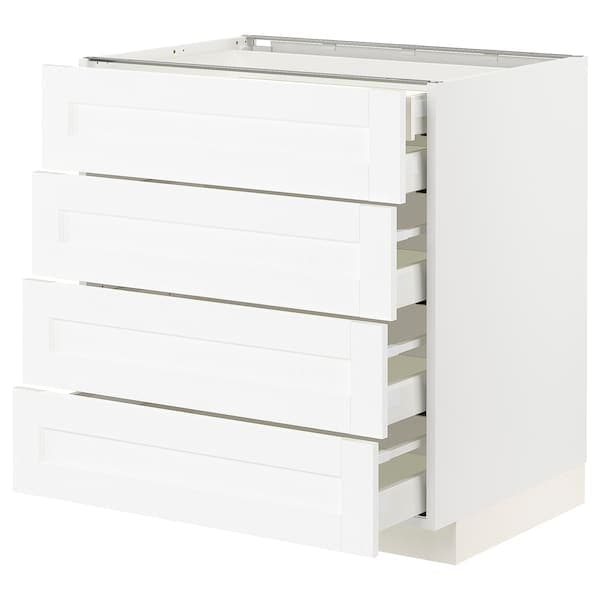 METOD / MAXIMERA - Base cb 4 frnts/2 low/3 md drwrs, white Enköping/white wood effect , 80x60 cm