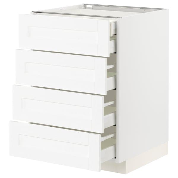 Ikea METOD / MAXIMERA - Base cb 4 frnts/2 low/3 md drwrs, white Enköping/white wood effect, 60x60 cm