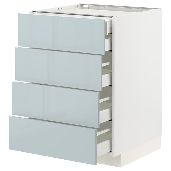 Ikea METOD / MAXIMERA - Base cb 4 frnts/2 low/3 md drwrs, white/Kallarp light grey-blue, 60x60 cm