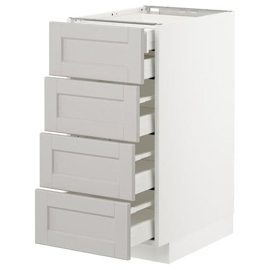Ikea METOD / MAXIMERA - Base cb 4 frnts/2 low/3 md drwrs, white/Lerhyttan light grey, 40x60 cm