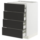 METOD / MAXIMERA base cb 4 frnts/2 low/3 md drwrs, white/Nickebo matt anthracite, 60x60 cm
