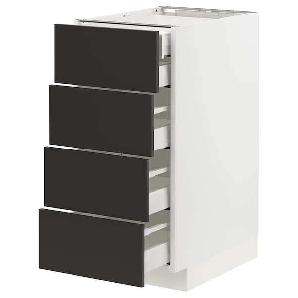 Ikea METOD / MAXIMERA - Base cb 4 frnts/2 low/3 md drwrs, white/Nickebo matt anthracite , 40x60 cm