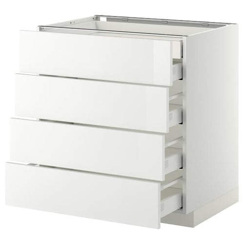 METOD / MAXIMERA - Base cb 4 frnts/2 low/3 md drwrs, white/Ringhult white , 80x60 cm