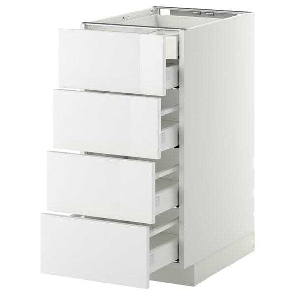 METOD / MAXIMERA - Base cb 4 frnts/2 low/3 md drwrs, white/Ringhult white, 40x60 cm