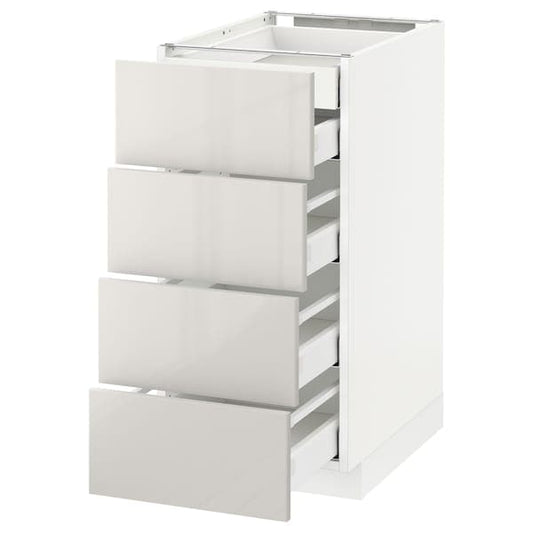 METOD / MAXIMERA - Base cb 4 frnts/2 low/3 md drwrs, white/Ringhult light grey, 40x60 cm - best price from Maltashopper.com 89168388