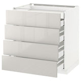 METOD / MAXIMERA base cb 4 frnts/2 low/3 md drwrs, white/Ringhult light grey, 80x60 cm