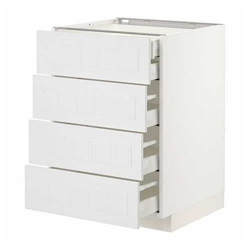 METOD / MAXIMERA base cb 4 frnts/2 low/3 md drwrs, white/Stensund white, 60x60 cm